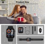 Smart Watches for Men Women, 1.83" HD Touchscreen with Bluetooth Calling, IP68 Waterproof Fitness Tracker, 120+ Sport Modes, 24/7 Heart Rate & Sleep Monitor, Compatible with iPhone Android (Black) - Image 7