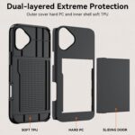 Qinmay Compatible with iPhone 17 Case Wallet,Built-in Card Holder, Heavy Duty Protective Dual Layer Shockproof Hidden Card Slot Slim Wallet Phone Cover for iPhone 17 ，Black - Image 7