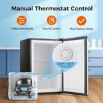 Kismile Small Freezer Upright, 3.0 Cu.ft Mini Freezer with Adjustable Thermostat, Removable Shelves, Reversible Single Door, Stand Up Freezer for Bedroom/Home/Dorms/Apartment (Stainless Steel) - Image 3