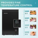 EUHOMY 3.5 Cu.Ft Chest Freezer with Wheels, Small Deep Freezer Adjustable 7 Thermostat, Quiet Mini Freezer Free-Standing Top Door, Energy Saving for Apartment/Garage/Basement/Dorm/Home, New Black - Image 3