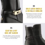 JATAREA Women’s Ankle Boots – Stylish Leather Block Heel Booties, Comfortable Fit with Cushioned Insole, Easy to Wear Fashion Boots for Everyday and Party Look - Image 5