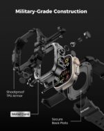 amBand Rugged Case with Band for Apple Watch Ultra 3/2/1 49mm, M3 Military Grade Shockproof Cover, Includes Screen Protector Kit, Tactical Band for Men - Compatible with iWatch Ultra, Matte Black - Image 5