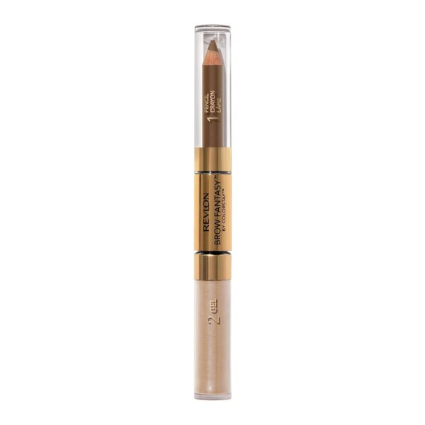 Revlon Eyebrow Gel & Pencil, ColorStay Brow Fantasy 2-in-1 Eye Makeup, Longwearing with Precision Tip, 104 Dark Blonde, 0.04 Oz