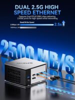 GMKtec Mini PC M8 Desktop Computer AMD Ryzen PRO 6650H (6C/12T 4.50Ghz) Dual NIC LAN 2.5GbE, 16GB LPDDR5 RAM + 512GB Hard Drive PCle SSD, Oculink, USB4, HDMI, USB-C - Image 7