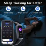 Fitness Tracker Activity Tracker Smart Watch 1.10''AMOLED Touch Color Screen,Smart Watch with 24/7 Blood Oxygen Heart Rate,Sleep Monitor,IP68 Waterproof,Step Counter Health for Women Men (Black) - Image 4