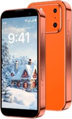 BLKE Mini Phone 3.0" HD Touch Screen Mini Smartphone World's Smallest Unlocked Android Compact Mobile Phone for Students Cell Phone App Download WiFi GPS Face lD 2GB+16GB Orange