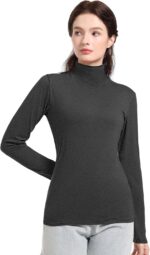 Dalavch 4 Pack Women’s Turtle Neck Long Sleeve Shirts Fall Fashion Turtleneck Baselayer Undershirts Tops Underscrub - Image 2