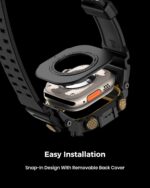 amBand Rugged Case with Band for Apple Watch Ultra 3/2/1 49mm, M3 Military Grade Shockproof Cover, Includes Screen Protector Kit, Tactical Band for Men - Compatible with iWatch Ultra, Black Gold - Image 6