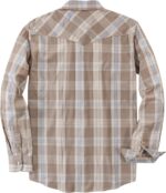 Dubinik Pearl Snap Shirts for Men - Long Sleeve Western Vintage Plaid Shirts - Image 2