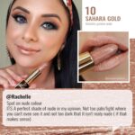 Oulac Metallic Lipstick for Women with Lightweight Hydrating Formula, Metallic Golden Nude Lip Stick, Vegan Beauty, Full Coverage Lip Makeup, Christmas Gifts for Women, Sahara Gold(10) - Image 3