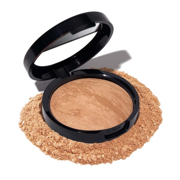 Suggest a better title and return a single title only without any other comments: LAURA GELLER NEW YORK Award-Winning Baked Balance-n-Brighten Color Correcting Powder Foundation - Golden Medium - Buildable Light to Medium Coverage - Demi-Matte Natural Finish