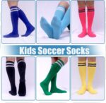 3 Pairs Kids Soccer Socks Striped Knee High Tube Socks Football Uniform Sports Socks for Boys Girls 6-12 Years Old - Image 6