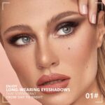 4 Colors Beige Nude Brown Pink Yellow Eye Shadow Powder Palette Makeup, Neutral Travel Matte Shimmer Creme QuadsEyeshadow Palette for Women Highly Pigmented Waterproof, paleta de sombras de ojos 01 - Image 2