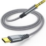 JXMOX USB C to 3.5mm Audio Aux Jack Cable (4ft), Type C to 3.5mm Headphone Car Stereo Cord Compatible with iPhone 17 16 15 Pro Max Air, Samsung Galaxy S25 S24 S23 S22 S21 Note 20, Pixel 9 8, iPad Pro