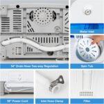 COSTWAY Portable Washing Machine, Twin Tub 22Lbs Capacity, Compact Washer(13.2Lbs) and Spinner(8.8Lbs) with Control Knobs, Built-in Drain Pump, Semi-Automatic Laundry washer for Apartment, RV (Blue) - Image 9