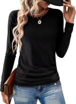 2 Pack Womens Tops Crewneck Soft Long Sleeve Shirts Fall Clothes Casual Tshirts Basic Tee - Image 3