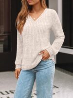 AUTOMET Womens V Neck Long Sleeve Shirt Fall Fashion Tops Tunic Dressy Casual Sweater Clothes Cute Trendy Work Outfits 2026 - Image 3