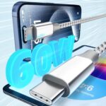 KYEHD USB C Cable，3 Pack 10FT 60W Fast Charging USB C to USB C Cable, Durable Type C Charger Cable for iPhone 17/16/15/iPad MacBook CarPlay and More-Grey White - Image 3