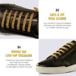 JATAREA Women's Fashion Sneakers – Genuine Leather Casual Shoes, Comfortable Cushioned Insole, Stylish Lifestyle, Lightweight & Durable Travel Sneakers - Image 5