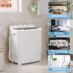 SUPER DEAL Compact Mini Twin Tub Washing Machine 13lbs Capacity Portable Washer Wash and Spin Cycle Combo, Built-in Gravity Drain for Camping, Apartments, Dorms, College, RV’s and Small Spaces - Image 4