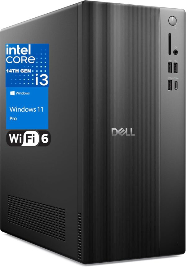 Dell Vostro Desktop Computers Tower PC for Home Business Student, 14th Gen Intel 4-Core Processor, 16GB DDR5 RAM, 512GB PCIe SSD, WiFi 6, Bluetooth, DisplayPort, HDMI, Type-C, Windows 11 Pro