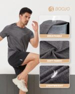 3 Pack Workout Mens Shirts - Quick Dry Causal Moisture Wicking Work Gym Athletic Short Sleeve for Running Sport Lounge - Image 5