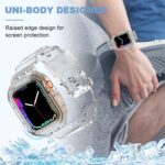 XYF Compatible for Crystal Clear Apple Watch Bands, 49mm 46mm 45mm 44mm 42mm 41mm 40mm 38mm Bumper Case for Men Women Jelly Sport Cover Strap for iWatch Ultra 3 2 Series 11 10 9 8 7 SE 6 5 4 3 - Image 6