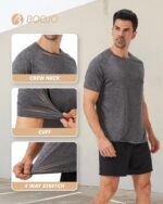 3 Pack Workout Mens Shirts - Quick Dry Causal Moisture Wicking Work Gym Athletic Short Sleeve for Running Sport Lounge - Image 3