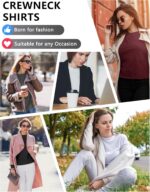 Dalavch 4 Pack Women’s Long Sleeve Basic Shirts Crew Neck Slim Fitted Compression Gym Workout Athletic Underscrubs Tops - Image 6