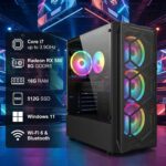 STGAubron Gaming PC Desktop, Intel Core i7 up to 3.9G, Radeon RX 580 8G, 16GB RAM, 512GB SSD, WiFi 6, BT 5.0, RGB Fan x 4, Windows 11 Home - Image 2