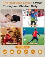 Rolimaka Boys' Thermal Underwear Set Youth kids Fleece Lined Leggings Pants Compression Long Johns Base Layer Top and Bottom - Image 6