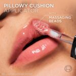 L'Oreal Paris Plump Ambition Hyaluron Lip Oil, 24 HR Lip Gloss with Hyaluronic Acid, Volumizing Formula with Glass-Like Shine, Berry Jolie 490, 0.16 Fl Oz - Image 7