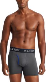 POLO RALPH LAUREN Men's Underwear Boxer Briefs Pack, 3-Pack, 4D Flex Cooling Microfiber Underwear, Wicking Boxer Briefs - Image 2