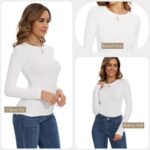 MLYENX 3 Pack Womens Long Sleeve Shirts Crew Neck Basic Stretchy Fitted Y2K Tops Going Out Fashion Clothes - Image 3
