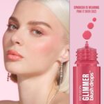 Suggest a better title and return a single title only without any other comments: Revlon Glimmer Blush Drops, Liquid Blush for Cheeks, Liquid to Velvety Powder Finish, Glowy, High Pigment, 102 Pink It Over, 0.32 fl oz - Image 2