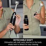 OVENTE Immersion Hand Blender, 300W Corded Electric Handheld Stick Mixer with 2 Mixing Speeds and Stainless Steel Blades for Smoothies, Purees & Baby Food, Black HS560B - Image 4