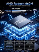 GMKtec Mini PC M8 Desktop Computer AMD Ryzen PRO 6650H (6C/12T 4.50Ghz) Dual NIC LAN 2.5GbE, 16GB LPDDR5 RAM + 512GB Hard Drive PCle SSD, Oculink, USB4, HDMI, USB-C - Image 3