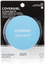 Suggest a better title and return a single title only without any other comments: COVERGIRL Clean Matte Pressed Powder, Oil Control Powder, 1 container, .35 Fl Oz, Face Powder, Oil Free Loose Powder, Matte Finish, Lightweight, Shine Free Formula, Leaves Skin Smooth and Clean