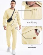 JMIERR Men's 2 Piece Outfits Knit Jacquard Pullover Sweatshirt Tracksuit & Joggers Sweatpants Sweatsuit Sets with Pockets - Image 5