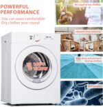Euhomy Compact Dryer 1.8 cu. ft. Portable Clothes Dryers with Exhaust Duct with Stainless Steel Liner Four Function Small Dryer Machine, Suitable for Apartments, Dorm, RVs, White - Image 5