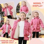 3T 4T 5T 6T Toddler Girls Winter Coat Jacket Outwear Clothes Warm Overcoat Snowsuit Puffer Parka Fur Lined Hood Kids - Image 6