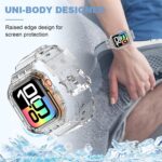 XYF Compatible for Crystal Clear Apple Watch Bands, 49mm 46mm 45mm 44mm 42mm 41mm 40mm 38mm Bumper Case for Men Women Jelly Sport Cover Strap for iWatch Ultra 3 2 Series 11 10 9 8 7 SE 6 5 4 3 - Image 5