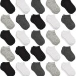 Kids Socks - 25 Pairs Toddler Ankle Socks Set, Low Cut for Boys & Girls (0-14 Years Old)