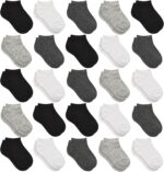 Kids Socks - 25 Pairs Toddler Ankle Socks Set, Low Cut for Boys & Girls (0-14 Years Old)