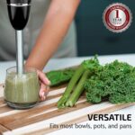 OVENTE Immersion Hand Blender, 300W Corded Electric Handheld Stick Mixer with 2 Mixing Speeds and Stainless Steel Blades for Smoothies, Purees & Baby Food, Black HS560B - Image 7
