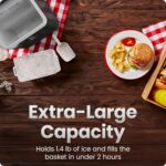 Iceman by Chefman Nugget Ice Maker Countertop, Pebble Ice Maker Machine, 26 lb in 24 Hours, Ready in 6 Minutes, Removable Ice Basket, Fun and Chewable Cubes, 1.5L Water Tank, Self-Cleaning Function - Image 5