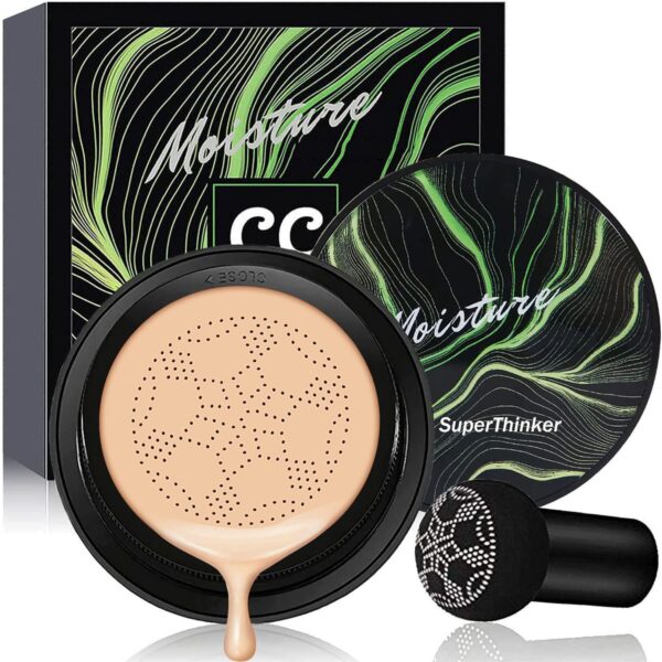 Suggest a better title and return a single title only without any other comments: Air Cushion CC Cream Foundation Makeup, BB Cream Makeup, Color Correcting CC Cream, Tattoo Cover Up Makeup, Natural Full Coverage Foundation, Moisturizing Concealer Brighten,Even Skin Tone (Natural)