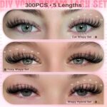 Lash Clusters Kit Wispy Eyelash Clusters Lashes Natural DIY Lash Extension Kit 10-16mm Cluster Eyelash Extensions Kit 300pcs C Curl Individual Lashes Cluster Eyelash (No Tweezers) - Image 6