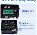Beelink Mini S13 PRO Mini PC Intel 13th N150(Up to 3.6GHz), 16GB DDR4 500GB SSD, Micro PC 4K Dual HDMI Display/1000Mbps LAN/WiFi6/BT5.2/USB3.2/WOL Home/Office Mini Computer - Image 4