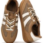 Project Cloud 100% Genuine Leather Casual Sneakers for Women - Memory Foam Insoles Lace-Up Womens Shoes & Lightweight Women's Fashion Sneakers - Slip On Shoes for Women Footwear (Verdy)